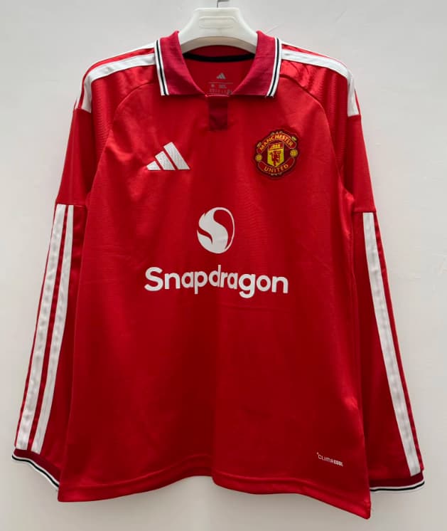 AAA(Thailand) Manchester United 26/27 Home Long Sleeve Soccer Jersey (Leaked)