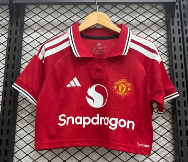AAA(Thailand) Manchester United 26/27 Home Women Cropped Soccer Jersey AAA(Thailand) Manchester United 26/27 Home Women Cropped Soccer Jersey