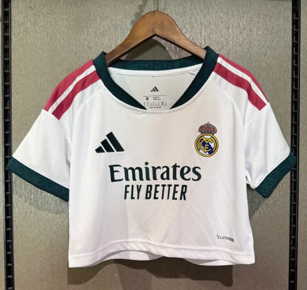 AAA(Thailand) Real Madrid 26/27 Home Women Cropped Soccer Jersey AAA(Thailand) Real Madrid 26/27 Home Women Cropped Soccer Jersey