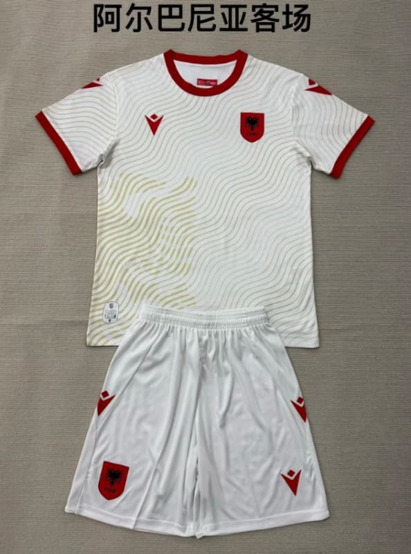 Albania 2026 Kids Away Soccer Jersey And Shorts