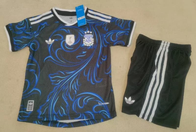 Argentina 2026 Kids World Cup Away Soccer Jersey And Shorts (Player) Argentina 2026 Kids World Cup Away Soccer Jersey And Shorts (Player)