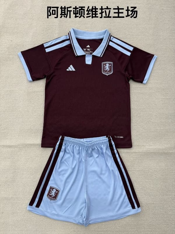 Aston Villa 26/27 Kids Home Soccer Jersey And Shorts