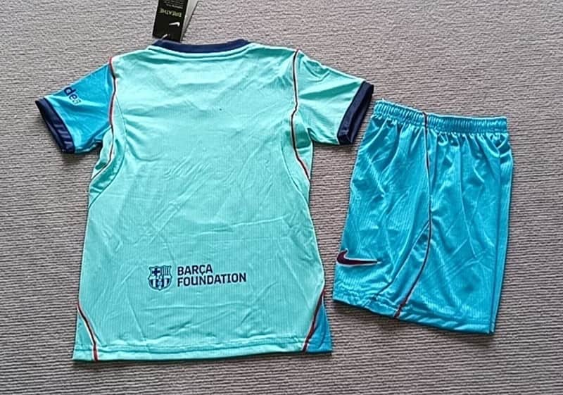 Barcelona 26/27 Kids Third Soccer Jersey And Shorts (Leaked)