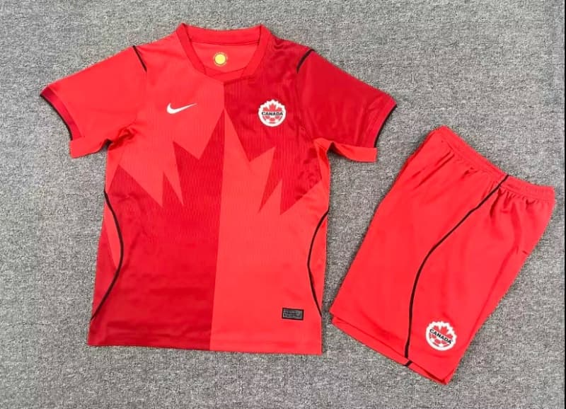 Canada 2026 Kids World Cup Home Soccer Jersey And Shorts