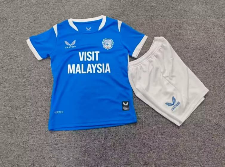 Cardiff City 26/27 Kids Home Soccer Jersey And Shorts