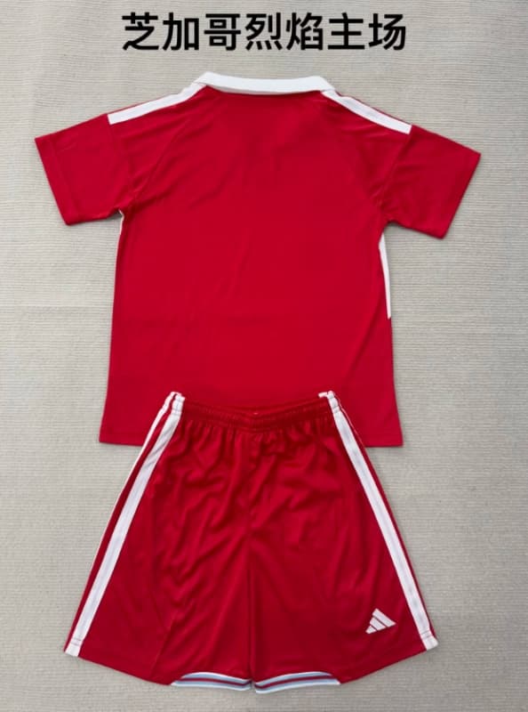 Chicago Fire 2026 Kids Home Soccer Jersey And Shorts