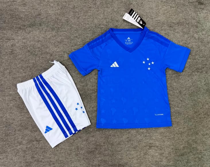 Cruzeiro 2026 Kids Home Soccer Jersey And Shorts