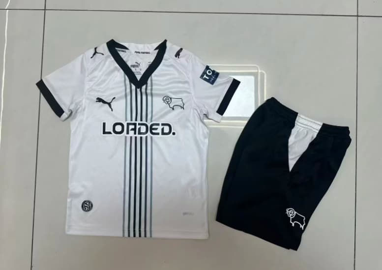 Derby County 26/27 Kids Home Soccer Jersey And Shorts