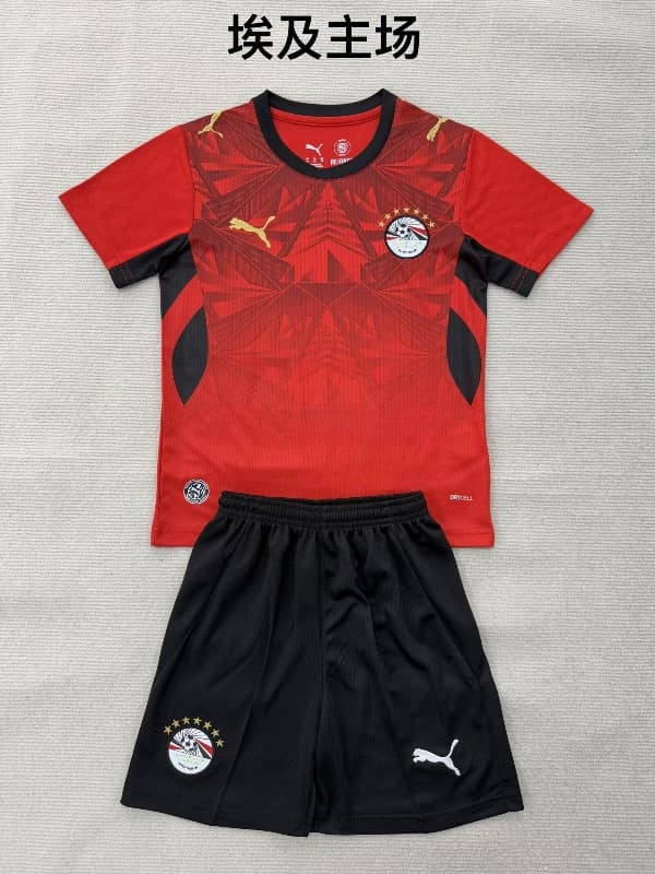 Egypt 2026 Kids World Cup Home Soccer Jersey And Shorts Egypt 2026 Kids World Cup Home Soccer Jersey And Shorts