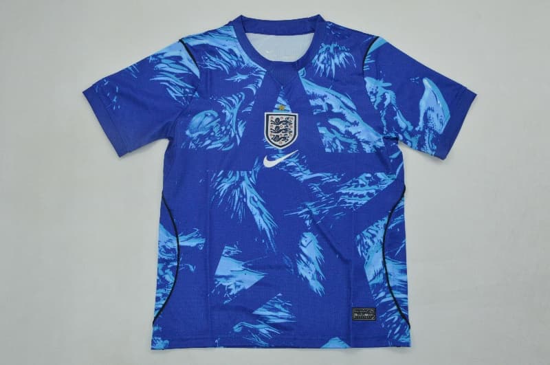 England 2026 Kids Goalkeeper Blue Soccer Jersey And Shorts