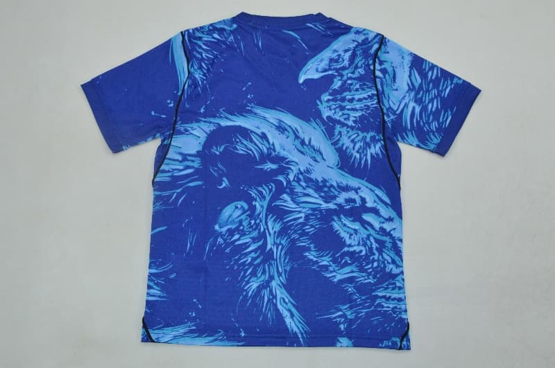 England 2026 Kids Goalkeeper Blue Soccer Jersey And Shorts