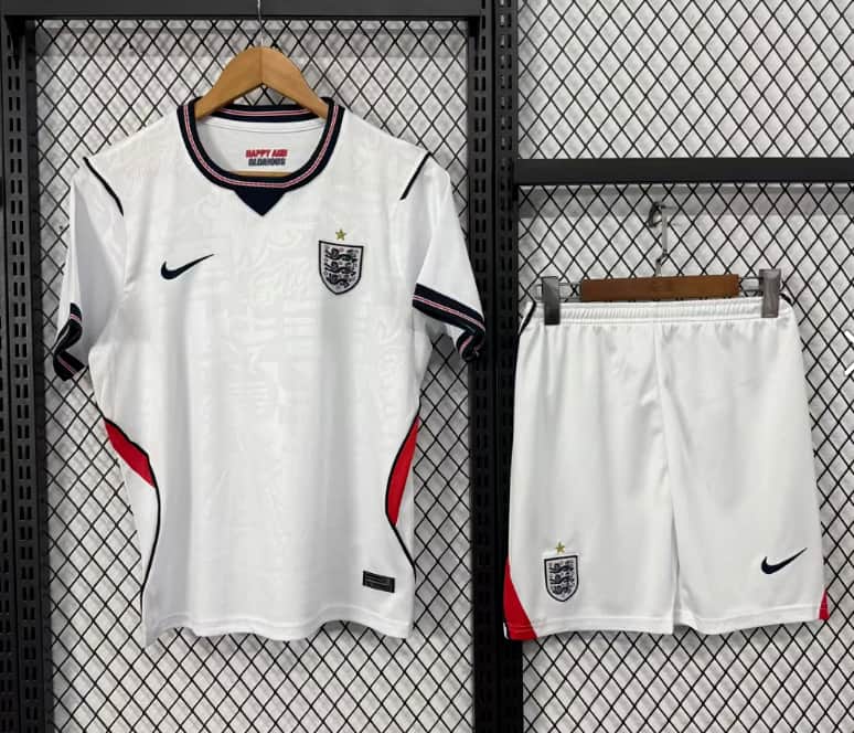 England 2026 Kids World Cup Home Soccer Jersey And Shorts