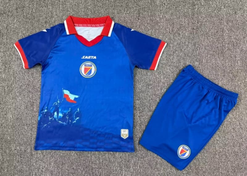 Haiti 2026 Kids Home Soccer Jersey And Shorts Haiti 2026 Kids Home Soccer Jersey And Shorts