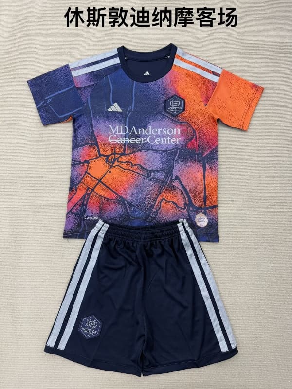 Houston Dynamo 2026 Kids Away Soccer Jersey And Shorts Houston Dynamo 2026 Kids Away Soccer Jersey And Shorts