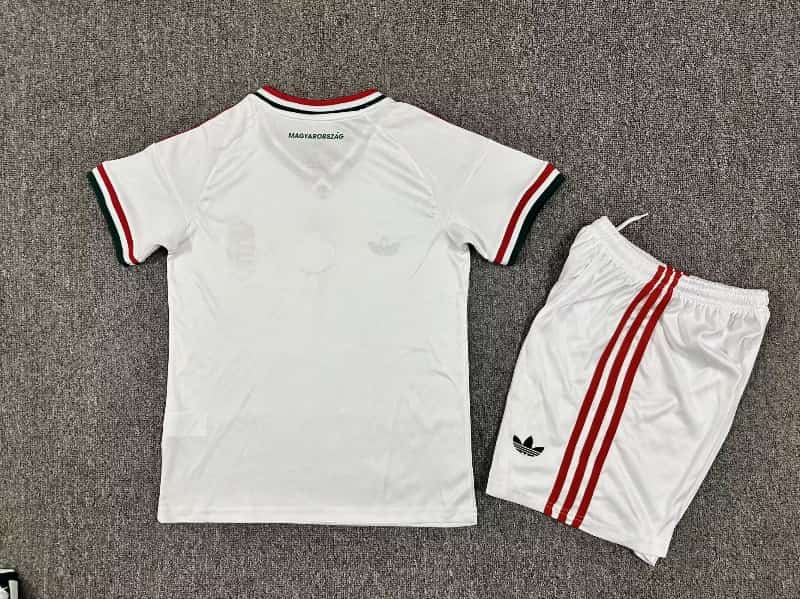 Hungary 2026 Kids Away Soccer Jersey And Shorts