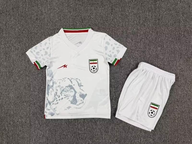 Iran 2026 Kids Home Soccer Jersey And Shorts Iran 2026 Kids Home Soccer Jersey And Shorts