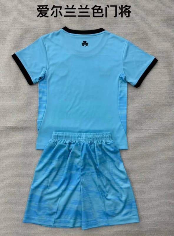 Ireland 2026 Kids Goalkeeper Blue Soccer Jersey And Shorts
