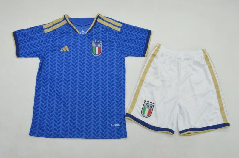 Italy 2026 Kids Home Soccer Jersey And Shorts