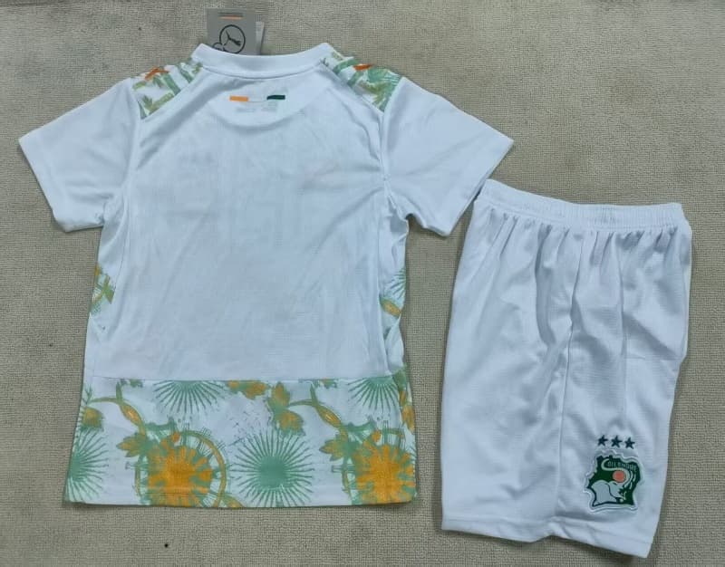 Ivory 2026 Kids Away Soccer Jersey And Shorts