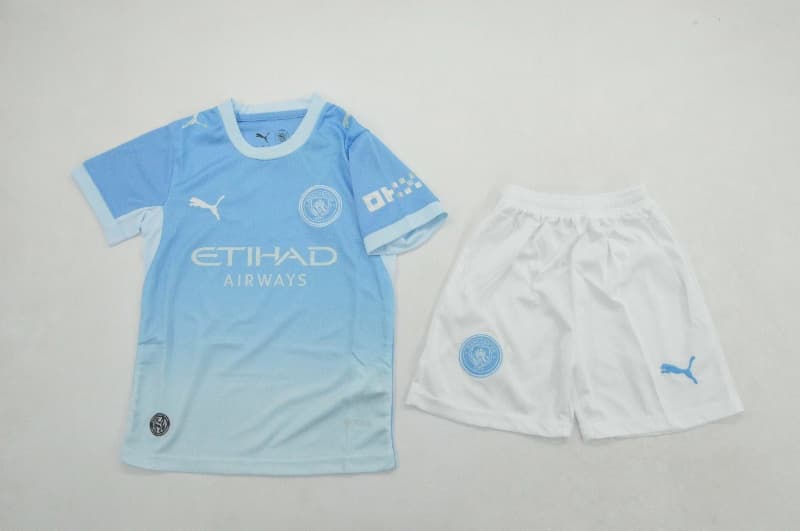 Manchester City 26/27 Kids Home Soccer Jersey And Shorts Manchester City 26/27 Kids Home Soccer Jersey And Shorts