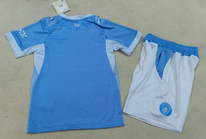 Manchester City 26/27 Kids Home Soccer Jersey And Shorts (Player) Leaked