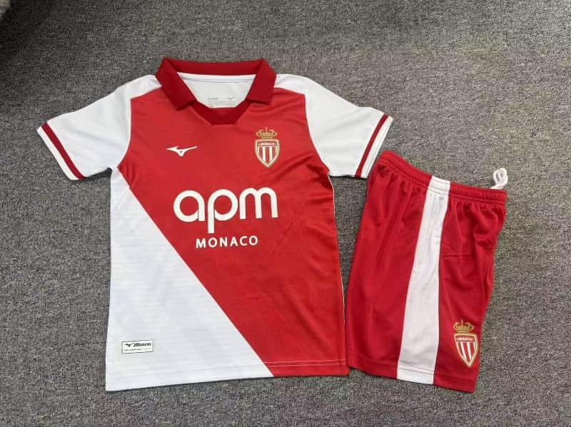Monaco 26/27 Kids Home Soccer Jersey And Shorts