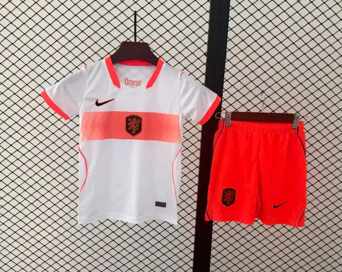 Netherlands 2026 Kids World Cup Away Soccer Jersey And Shorts