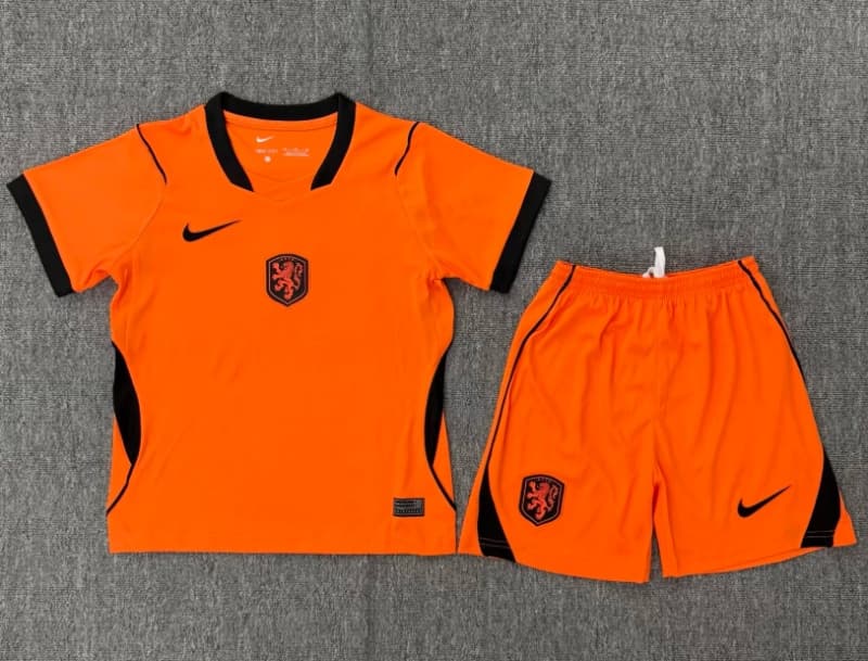 Netherlands 2026 Kids World Cup Home Soccer Jersey And Shorts