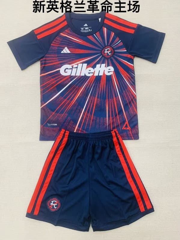 New England 2026 Kids Home Soccer Jersey And Shorts