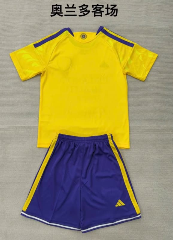 Orlando City 2026 Kids Away Soccer Jersey And Shorts