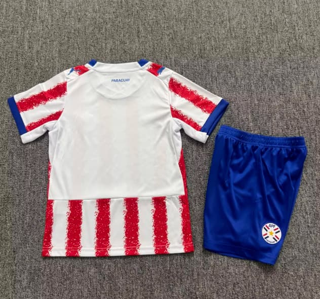 Paraguay 2026 Kids Home Soccer Jersey And Shorts