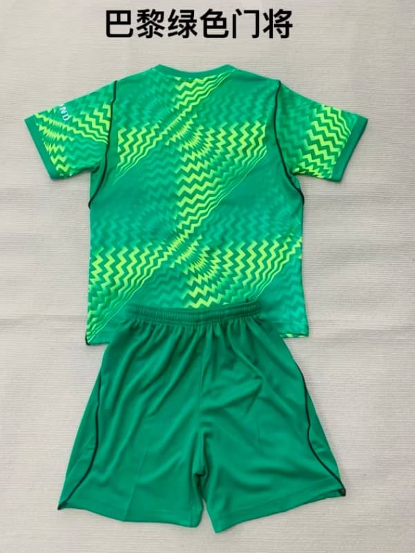 Paris St Germain 26/27 Kids Goalkeeper Green Soccer Jersey And Shorts