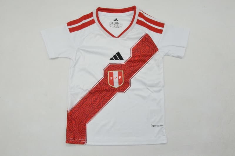 Peru 2026 Kids Home Soccer Jersey And Shorts