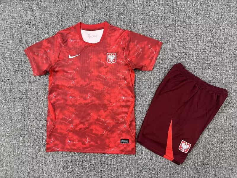 Poland 2026 Kids Away Soccer Jersey And Shorts
