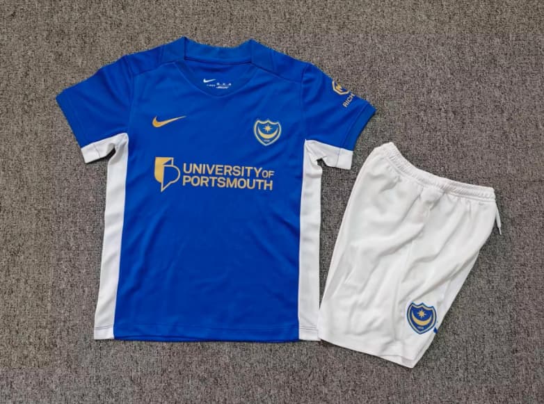 Portsmouth 26/27 Kids Home Soccer Jersey And Shorts