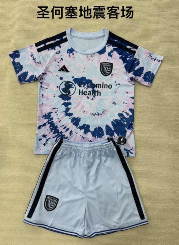 San Jose Earthquakes 2026 Kids Away Soccer Jersey And Shorts