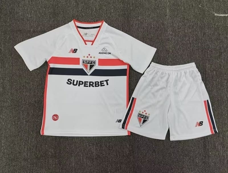 Sao Paulo 2026 Kids Home Soccer Jersey And Shorts Sao Paulo 2026 Kids Home Soccer Jersey And Shorts