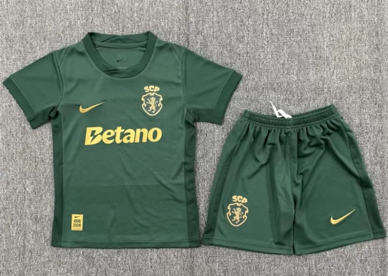Sporting Lisbon 26/27 Kids 120th Anniversary Soccer Jersey And Shorts Sporting Lisbon 26/27 Kids 120th Anniversary Soccer Jersey And Shorts