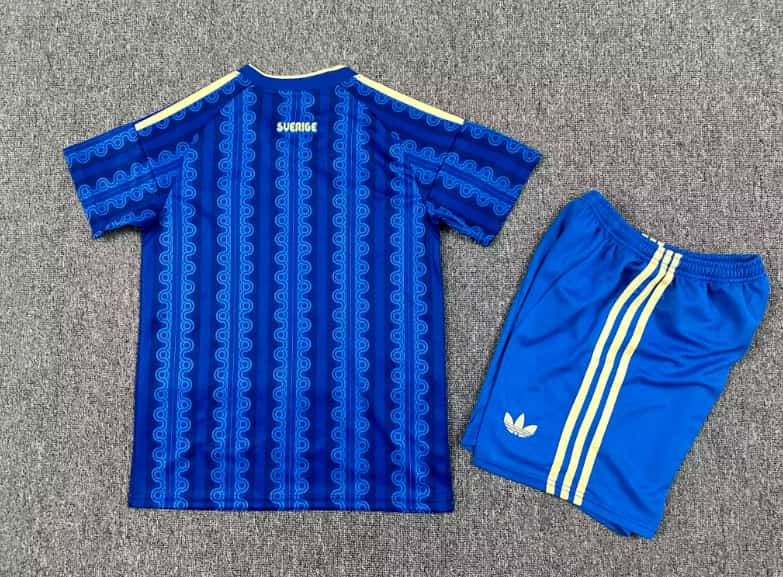 Sweden 2026 Kids Away Soccer Jersey And Shorts