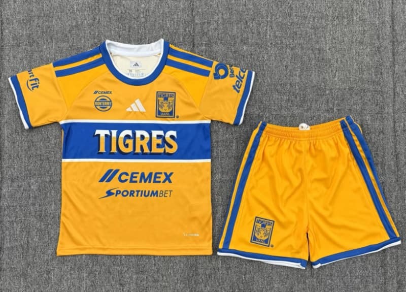 Tigres UANL 26/27 Kids Home Soccer Jersey And Shorts Tigres UANL 26/27 Kids Home Soccer Jersey And Shorts