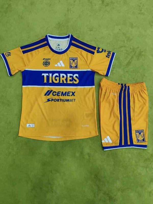 Tigres UANL 26/27 Kids Home Soccer Jersey And Shorts(Player) Tigres UANL 26/27 Kids Home Soccer Jersey And Shorts(Player)