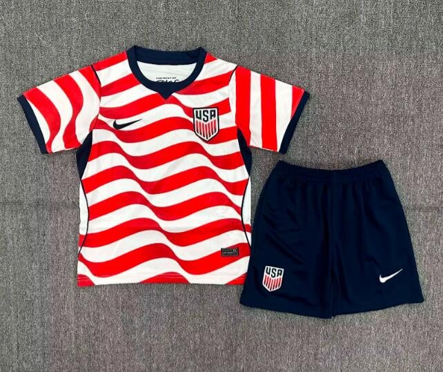 USA 2026 Kids Home Soccer Jersey And Shorts USA 2026 Kids Home Soccer Jersey And Shorts