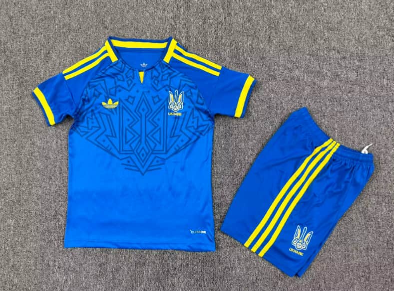 Ukraine 2026 Kids Away Soccer Jersey And Shorts Ukraine 2026 Kids Away Soccer Jersey And Shorts