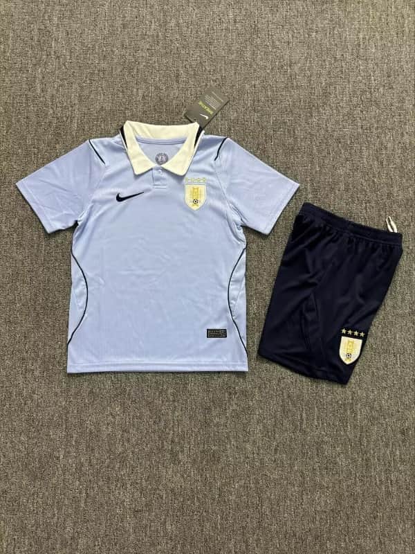 Uruguay 2026 Kids World Cup Home Soccer Jersey And Shorts Uruguay 2026 Kids World Cup Home Soccer Jersey And Shorts