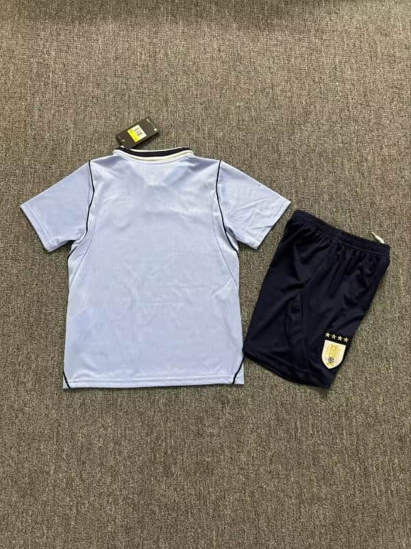 Uruguay 2026 Kids World Cup Home Soccer Jersey And Shorts