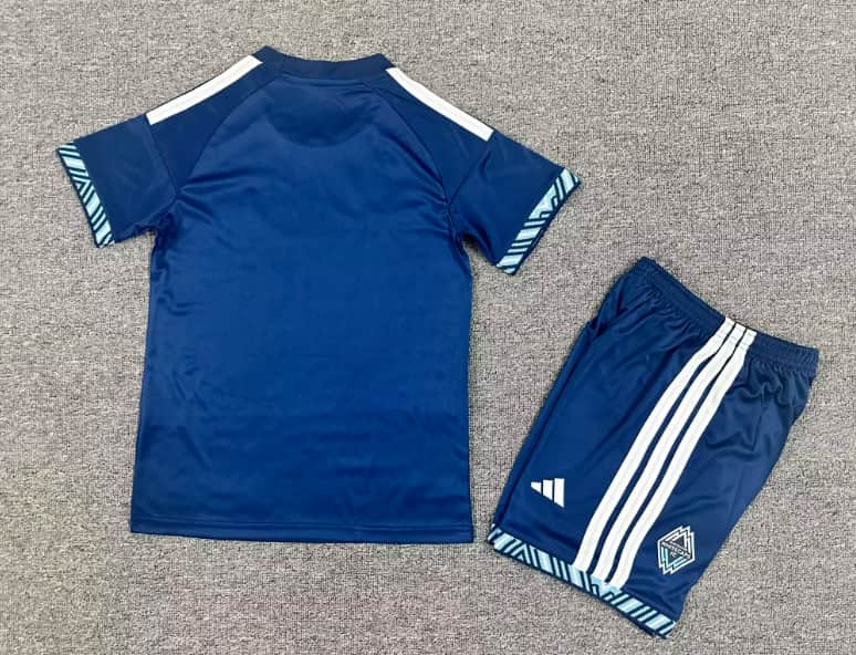 Vancouver Whitecaps 2026 Kids Away Soccer Jersey And Shorts
