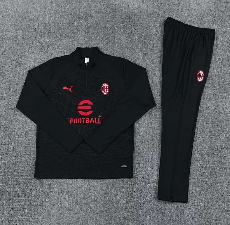 AAA(Thailand) AC Milan 26/27 Black Soccer Tracksuit AAA(Thailand) AC Milan 26/27 Black Soccer Tracksuit
