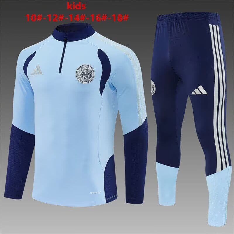 Ajax 26/27 Kids Light Blue Soccer Tracksuit Ajax 26/27 Kids Light Blue Soccer Tracksuit