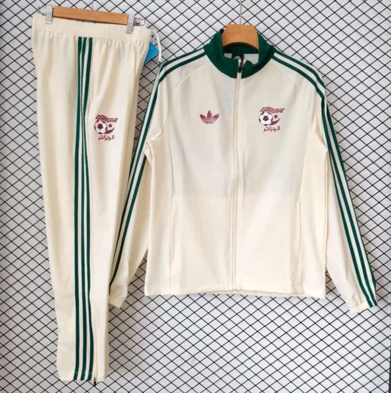 AAA(Thailand) Algeria 2026 Light Yellow Soccer Windbreaker Tracksuit AAA(Thailand) Algeria 2026 Light Yellow Soccer Windbreaker Tracksuit