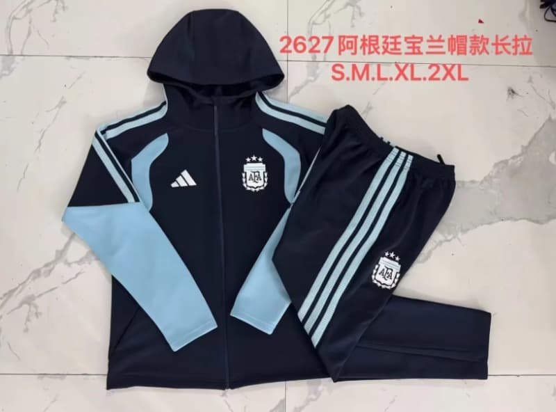 AAA(Thailand) Argentina 2026 Dark Blue Soccer Tracksuit 06
